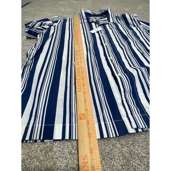 J.crew button up shirt mens sz X-Large blue pinstripes short sleeve top nwt - Picture 4 of 12